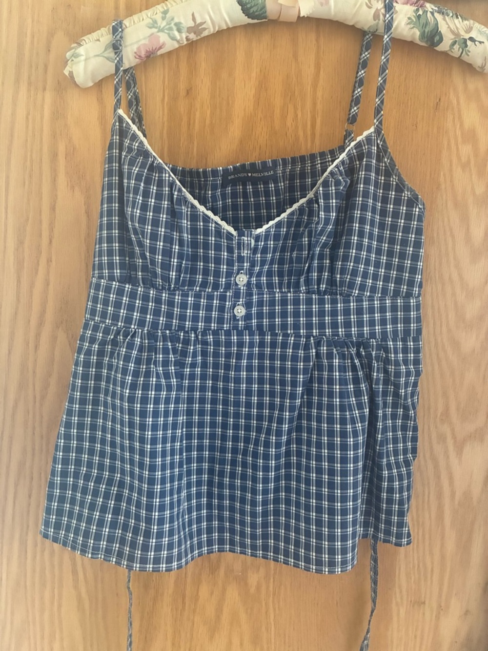 Brandy Melville Blue Plaid Top